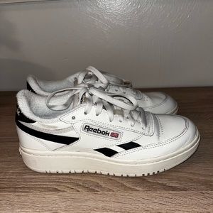 REEBOK CLUB C Double White & Black Sneakers